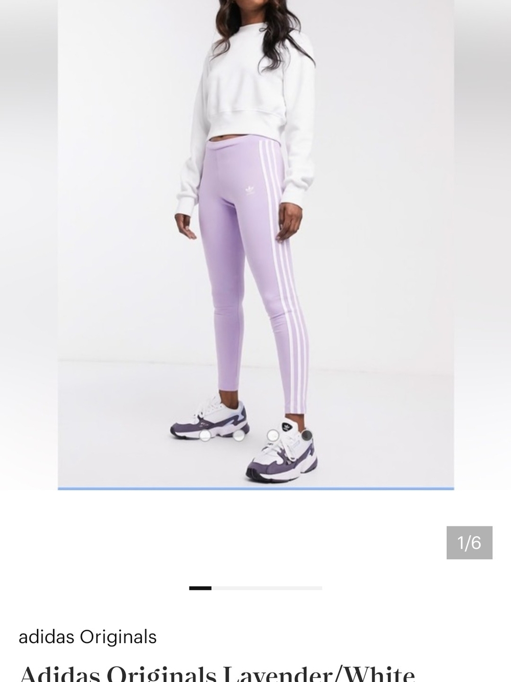 Adidas Originals Lavender Three-Stripe Leggings
